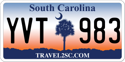 SC license plate YVT983