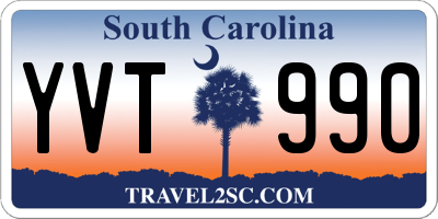 SC license plate YVT990