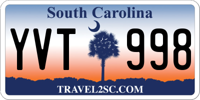 SC license plate YVT998