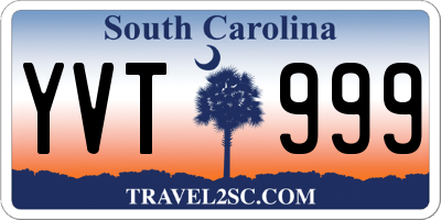 SC license plate YVT999