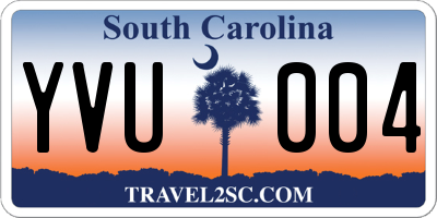 SC license plate YVU004