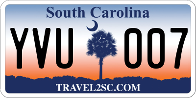 SC license plate YVU007