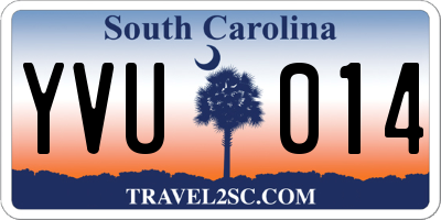 SC license plate YVU014
