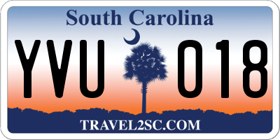SC license plate YVU018