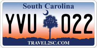 SC license plate YVU022