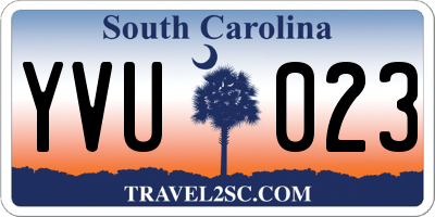 SC license plate YVU023