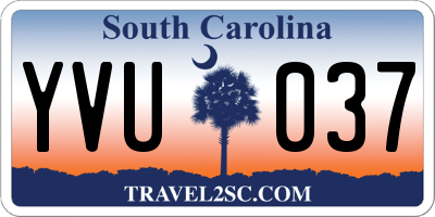 SC license plate YVU037