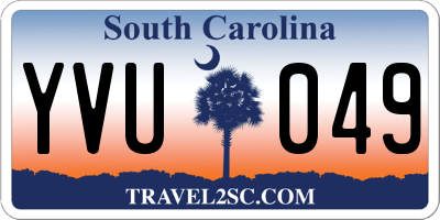 SC license plate YVU049