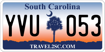 SC license plate YVU053