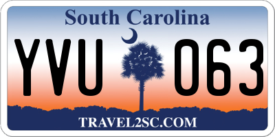 SC license plate YVU063