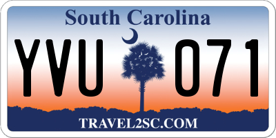 SC license plate YVU071