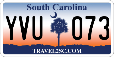 SC license plate YVU073