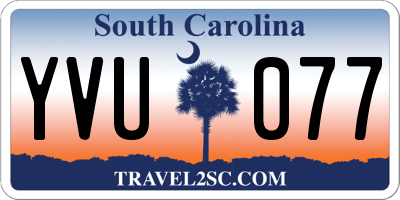 SC license plate YVU077
