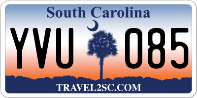 SC license plate YVU085