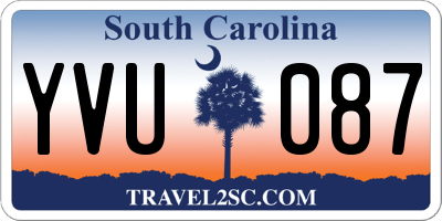 SC license plate YVU087