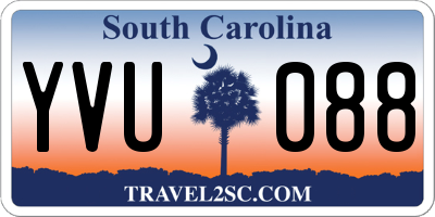 SC license plate YVU088