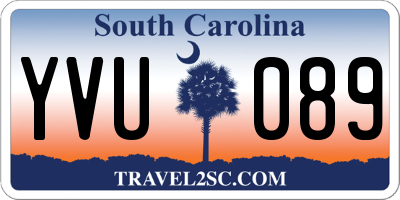 SC license plate YVU089