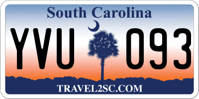 SC license plate YVU093