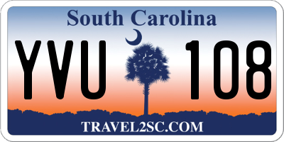SC license plate YVU108