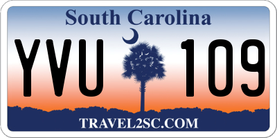 SC license plate YVU109