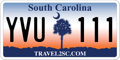 SC license plate YVU111