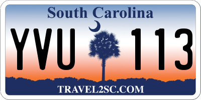 SC license plate YVU113