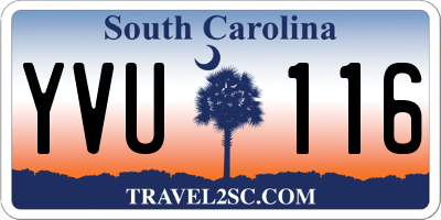 SC license plate YVU116