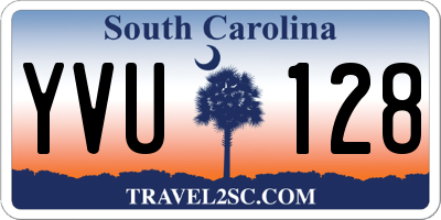 SC license plate YVU128