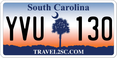 SC license plate YVU130