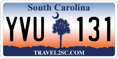 SC license plate YVU131