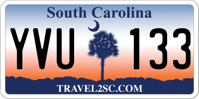 SC license plate YVU133