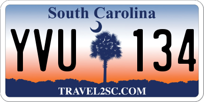 SC license plate YVU134