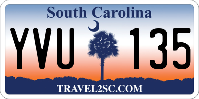 SC license plate YVU135