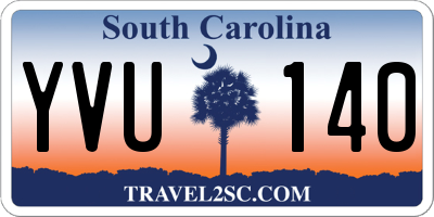 SC license plate YVU140