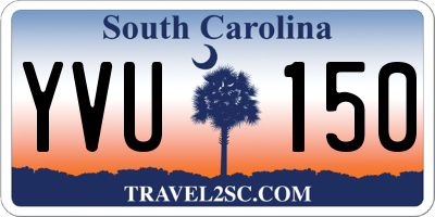 SC license plate YVU150