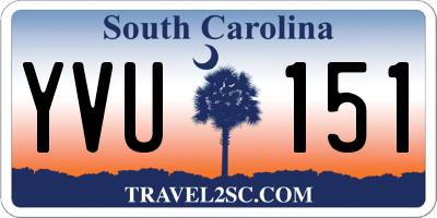 SC license plate YVU151