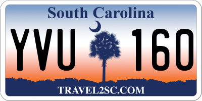 SC license plate YVU160