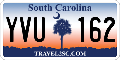 SC license plate YVU162