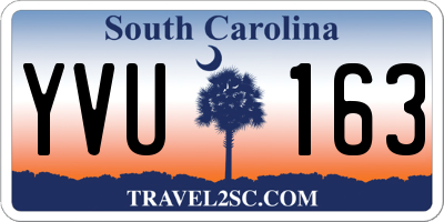 SC license plate YVU163