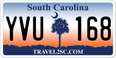 SC license plate YVU168