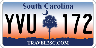 SC license plate YVU172
