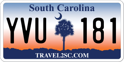 SC license plate YVU181