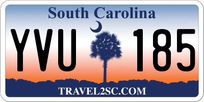 SC license plate YVU185