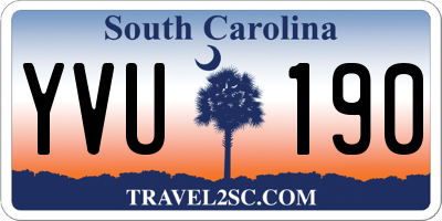 SC license plate YVU190