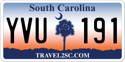 SC license plate YVU191