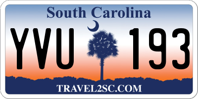 SC license plate YVU193