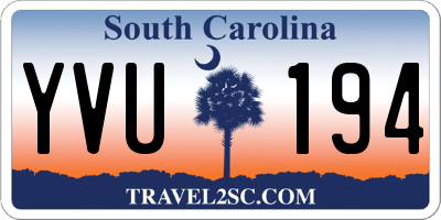 SC license plate YVU194