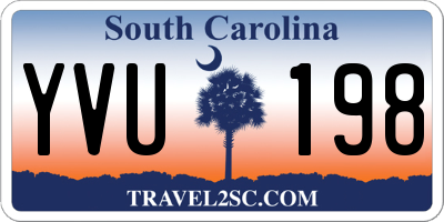 SC license plate YVU198