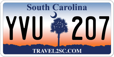 SC license plate YVU207