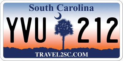 SC license plate YVU212